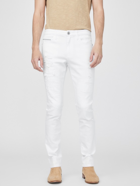 Barton White Distressed Jeans White Destroy Wash Guess