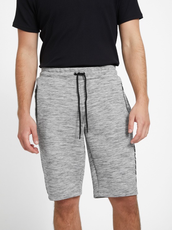 Kratke Hlače Z Logotipom Berto Guess Svetlo Melanž Sive