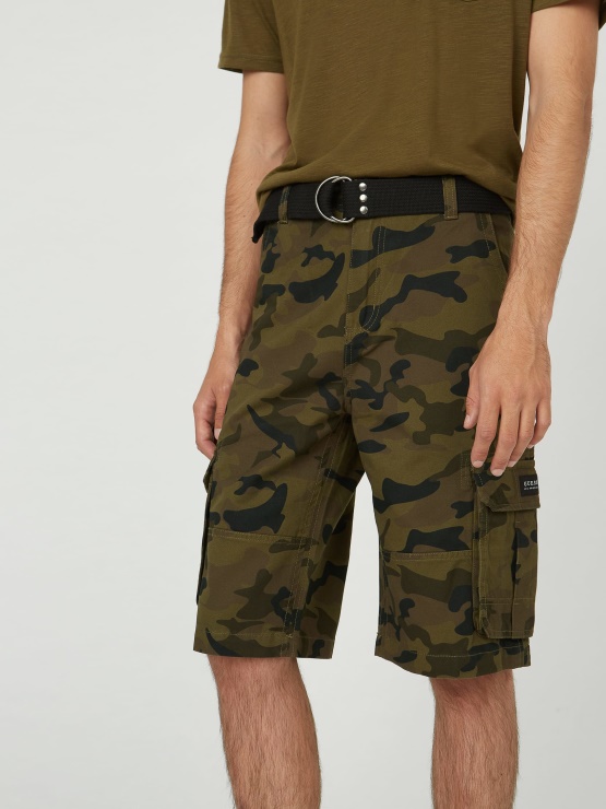 Camo Zelene Karl Camo Cargo Kratke Hlače Guess