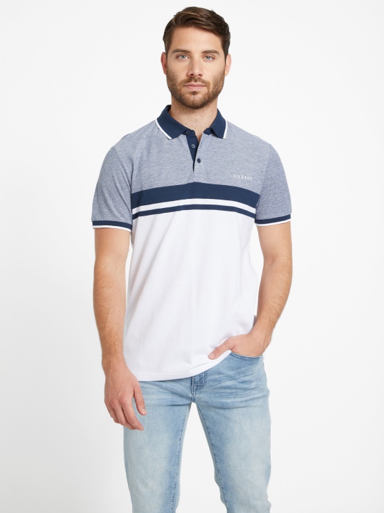 Eco Kai Color-block Polo Guess Pure White Multi