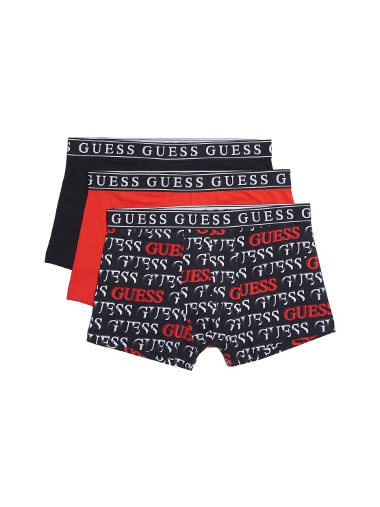Guess Elvin Boxer 3-pack črna/rdeča/logotip Guess