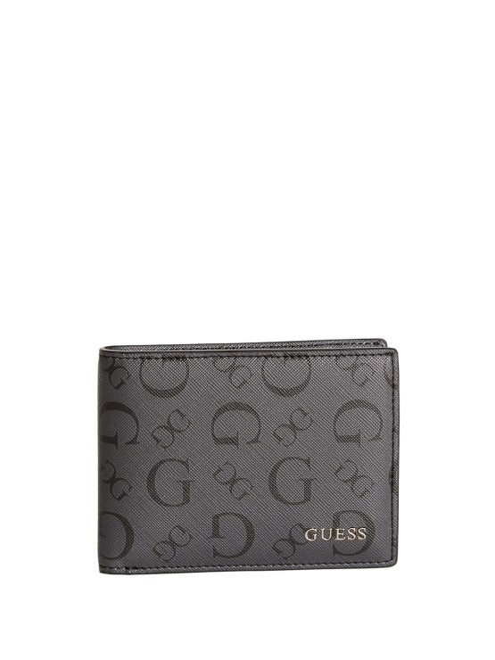 črn Povečan Logotip Carter Bifold Wallet Guess