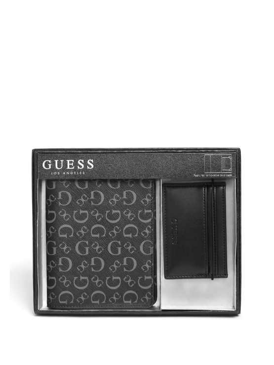 Etui Za Potni List Z Logotipom Darilni Set Guess Black
