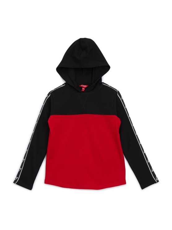 Guess Eco Rudy Logo Tape Pulover S Kapuco (7-16) Rugby Rdeča