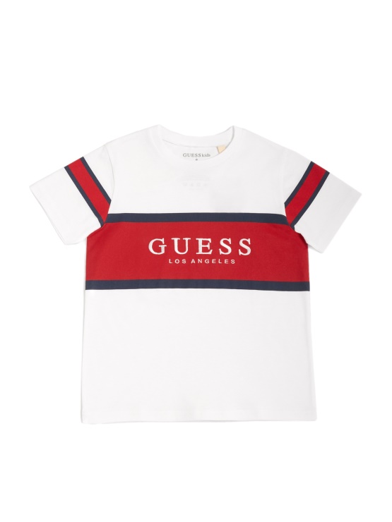 Guess Talon Logo Color-block Tee (2-6) True White