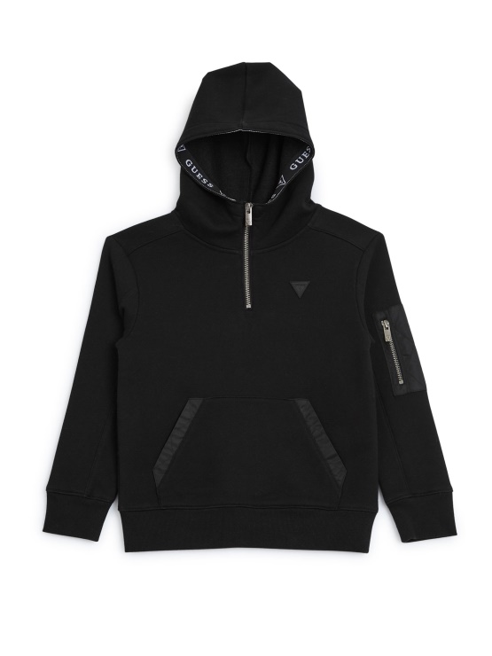 Guess Logan Pulover S Polzadrgo (2-6) Jet črna