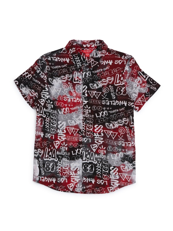 graffiti print chili red