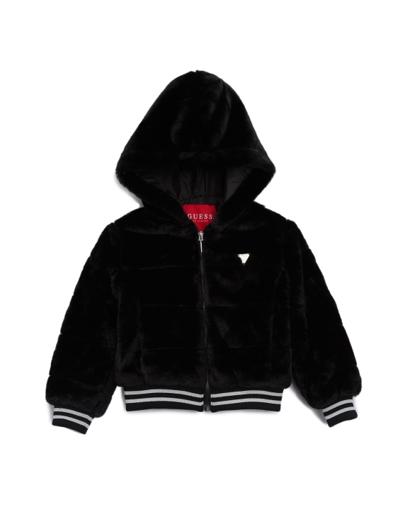 Guess Jakna S Kapuco Iz Umetnega Krzna Black Bay (2-6)