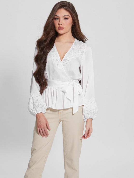 Eco Adora Wrap Top Pure White Guess