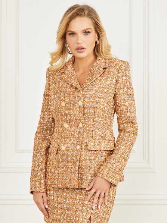 Tallulah Večbarvni Blazer Iz Tvida Angelica Guess