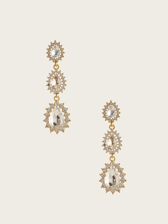 Guess Zlati 14-k Pozlačeni Uhani V Obliki Solze