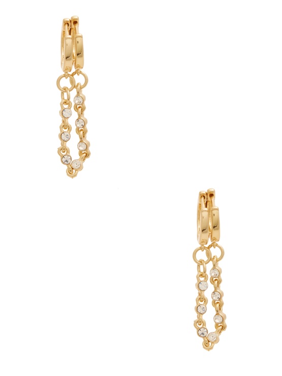 14-kt Pozlačeni Uhani Z Dvema Obročkoma Guess Gold