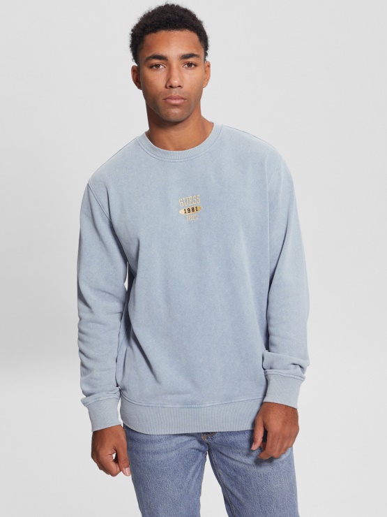 Guess Pariško Strešna Modra Jopica Z Vezanim Logotipom Ustin