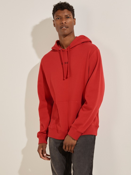 Eco Roy Logo Pulover S Kapuco Chili Red Guess