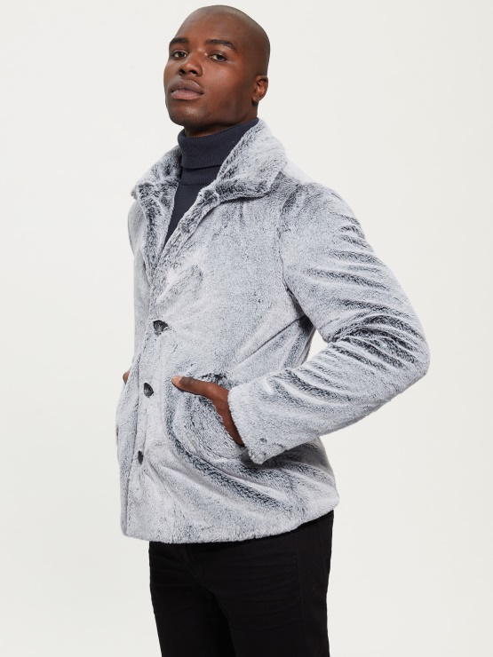 Eleganten Moder Peacoat Iz Umetnega Krzna Guess