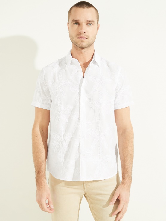 čista Bela Srajca Guess Z Povezanimi Cvetlicami