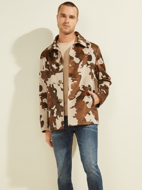 Denim Jakna S Kravjim Potiskom Guess