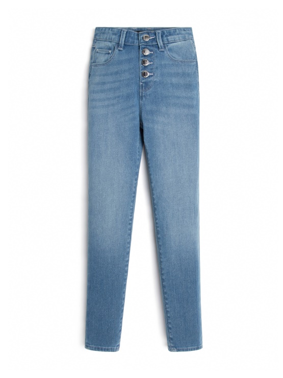 Guess Brilliant Lurex Denim Was Shine Ozke Kavbojke Z Visoko Postavo (7-14)