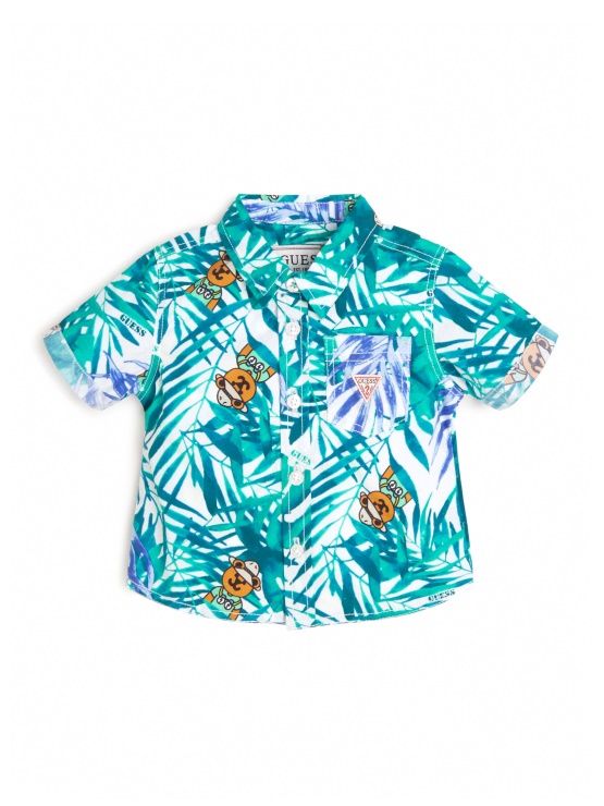 Majica Iz Poplina V Obliki Gozdnega Tropskega Medveda In Listja (2-7).