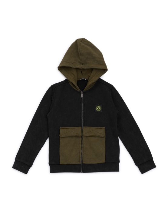 Guess Jet črn Aktivni Pulover S Kapuco Na Zadrgo (7-16)