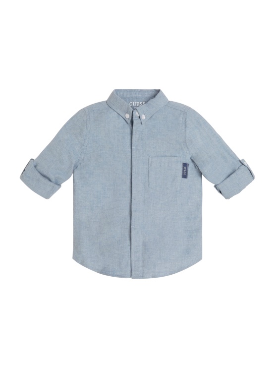 Brušena Srajca V Obliki Ribje Kosti (3m-7) Guess Polarno Modra Multi