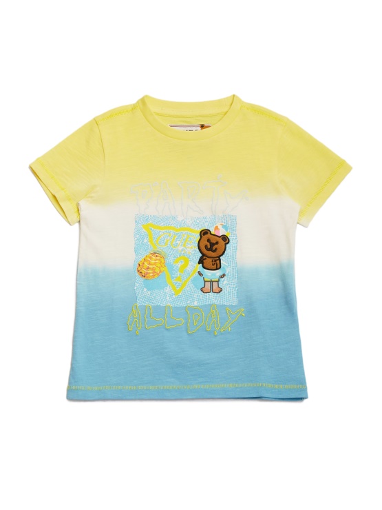 Blue/yellow/wht Deep Dye Guess Dip-dye Bear Tee (7-16)