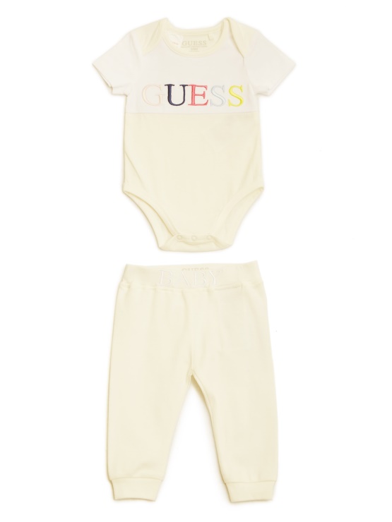 Guess Komplet Bodi In Hlače (0-24m) Slano Bel